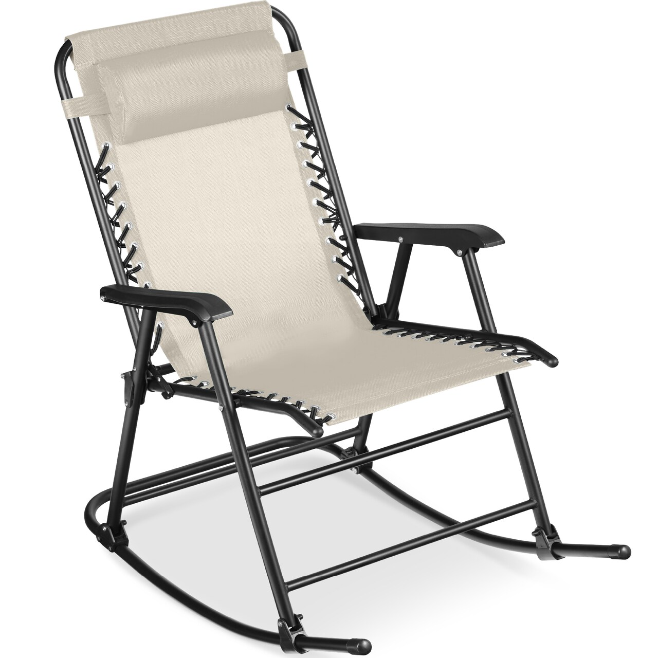 Best Choice Products Folding Outdoor Zero Gravity Rocking Lounge Chair w/ Headrest Pillow
